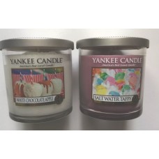 Yankee Candle WHITE CHOCOLATE APPLE & SALT WATER TAFFY SMALL TUMBLERS LOT OF 2   232889219375